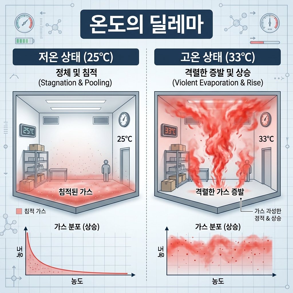33도 강제 추출과 25도 실내 농도 증가 현상의 과학적 온도 비교